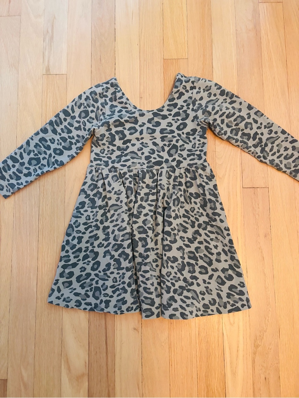 Monica and Andy Girls' Leopard Print Long Sleeve Dress - 4T